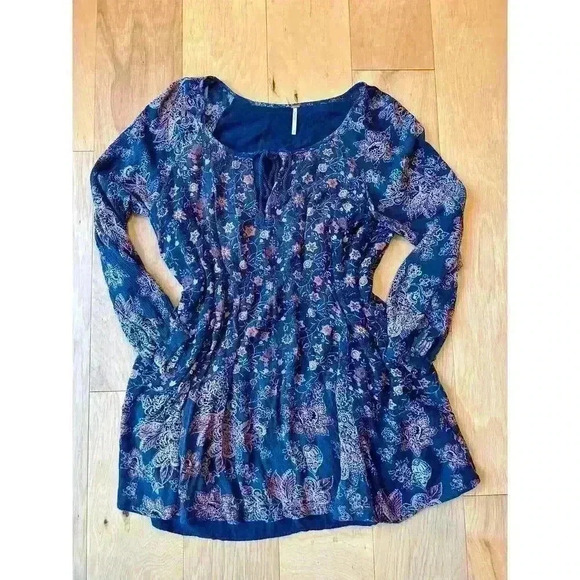Free People Floral Mini Dress size Large - Picture 1 of 6